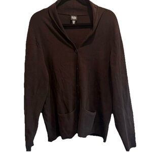 EILEEN FISHER Cardigan 1X Italian Yarn Long Sleeve Brown